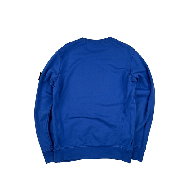 Stone Island Blue Cotton Crewneck Sweatshirt - Medium