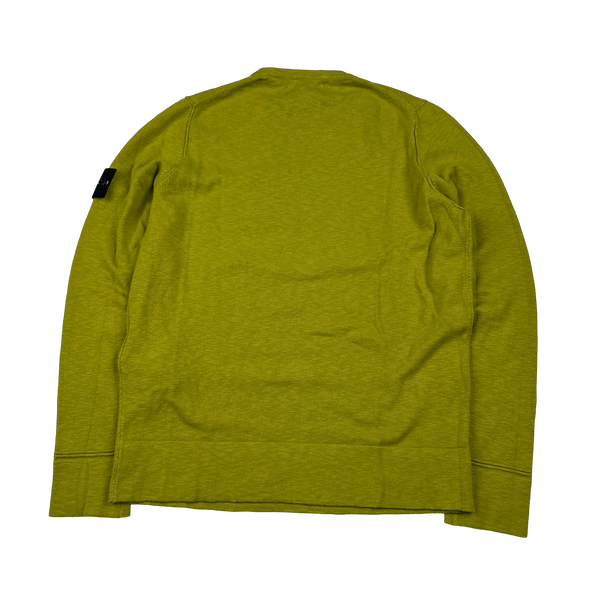Stone Island 2015 Chartreuse Cotton Knitted Crewneck Jumper - Small
