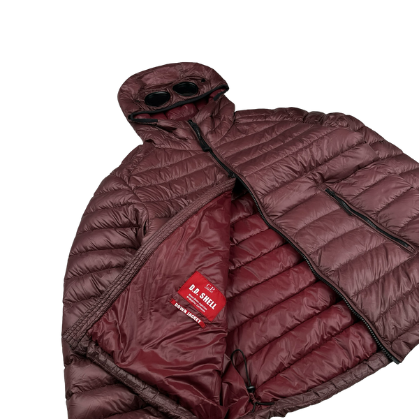 CP Company Burgundy Down Filled DD Shell Goggle Puffer Jacket - 3XL
