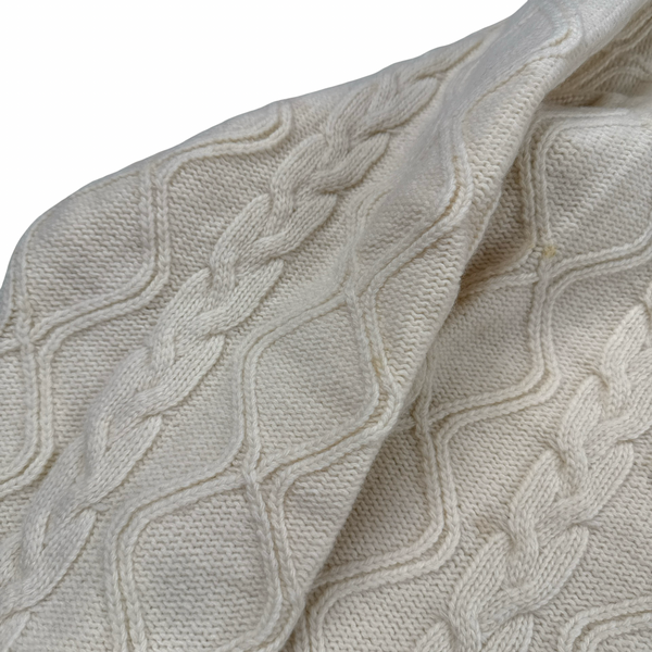 Paul & Shark Cream Fisherman High Neck Wool Blend Knitted Jumper - Large