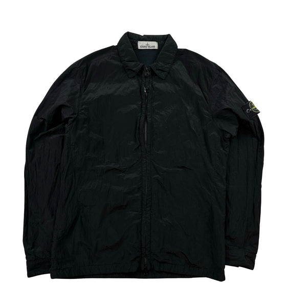 Stone island black nylon metal overshirt sale