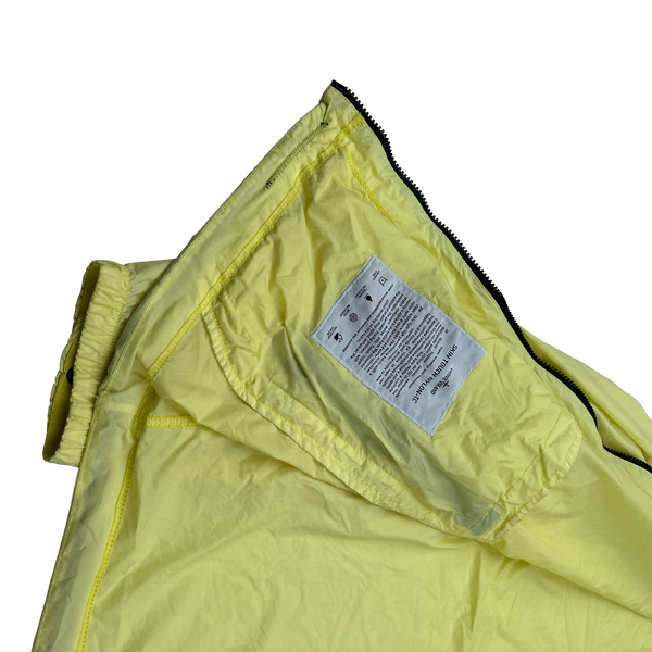 Stone Island 2020 Yellow Skin Touch Nylon Hooded Jacket - Large