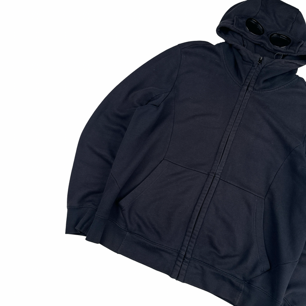 CP Company Navy Goggle Cotton Zip Up Hoodie - XXL