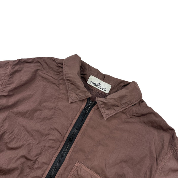 Stone Island 2020 Burgundy Nylon Overshirt Jacket - XL