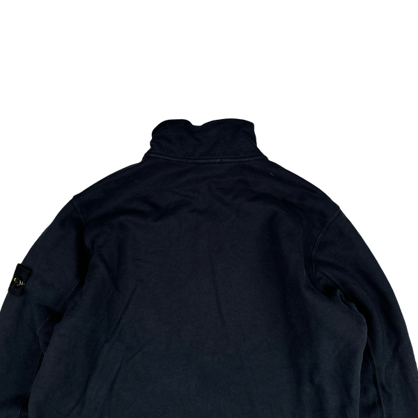 Stone Island 2023 Navy Cotton Zip Up Jumper - Large