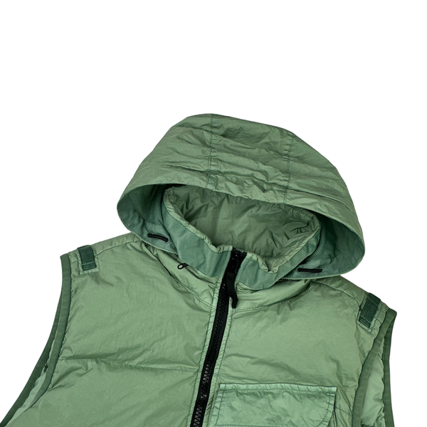Stone Island 2022 Green Naslan Light Watro Down-TC Gilet - Medium