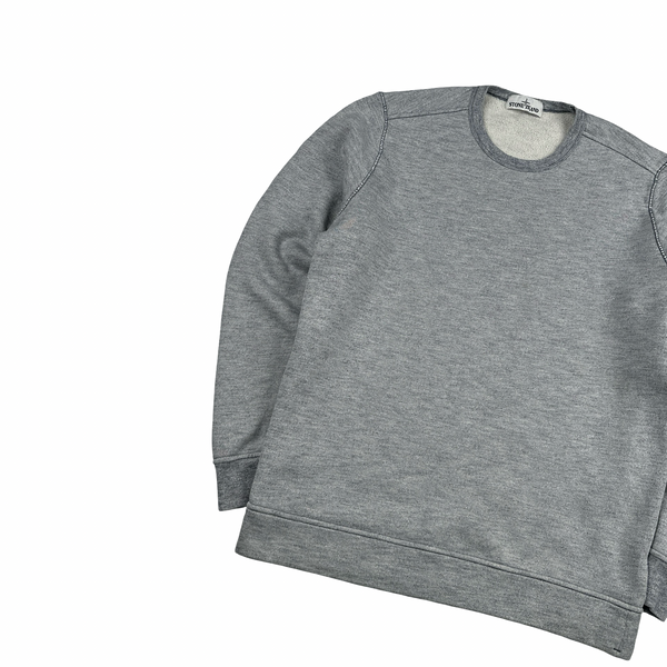 Stone Island Grey Cotton Crewneck Jumper - Medium
