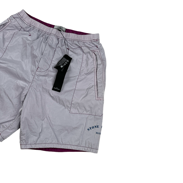 Stone Island 2023 Purple Prismatico Ripstop Reflective Marina Shorts - 30"