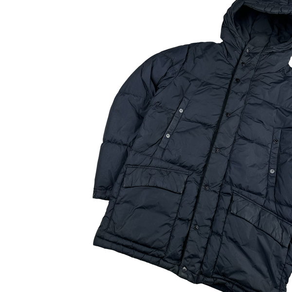 Stone Island 2013 Navy Long Crinkle Down Puffer Jacket - Large