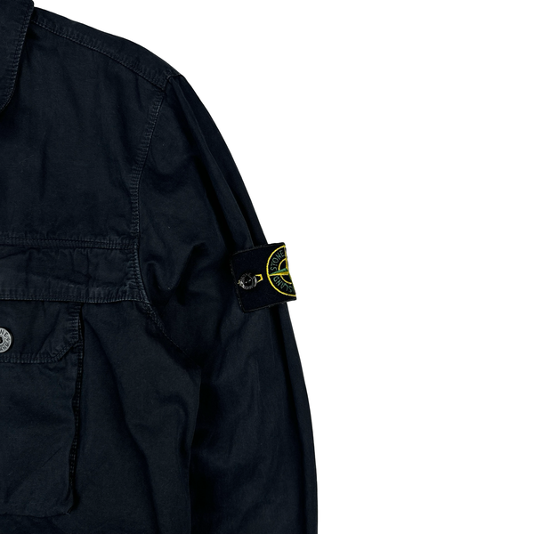 Stone Island 2020 Black Zipped Cotton Overshirt - Medium