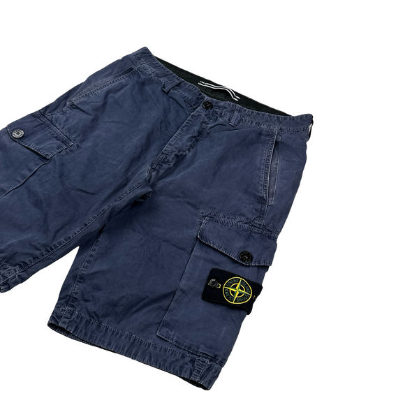 Stone Island 2017 Navy Cotton Cargo Shorts - 32"