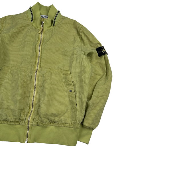 Stone Island 2010 Yellow Green Screen Carbon Silk Bomber Jacket - XL