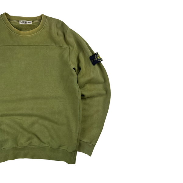 Stone Island 2010 Sage Green Sun Faded Crewneck Cotton Jumper - Large