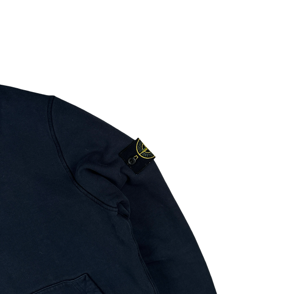 Stone Island 2020 Navy Cotton Pullover Hoodie - Large
