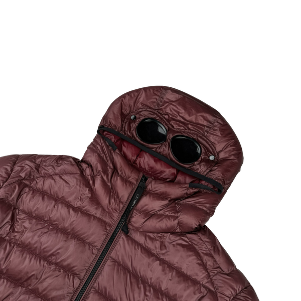 CP Company Burgundy Down Filled DD Shell Goggle Puffer Jacket - 3XL