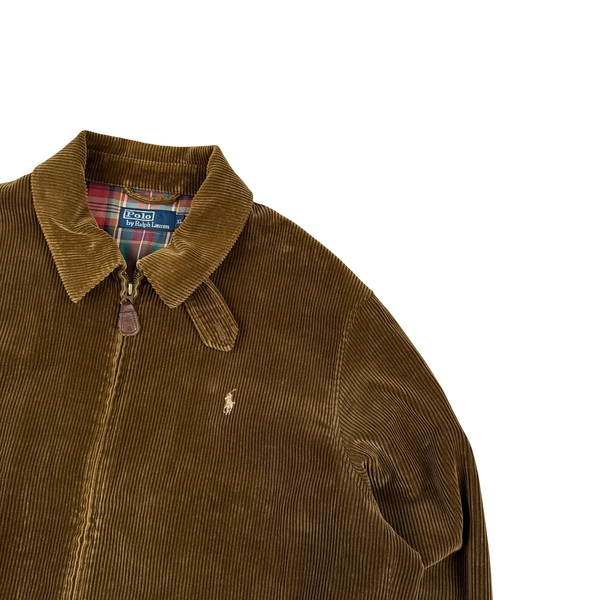 Ralph Lauren Brown Corduroy Cotton Lined Zipped Jacket - XL
