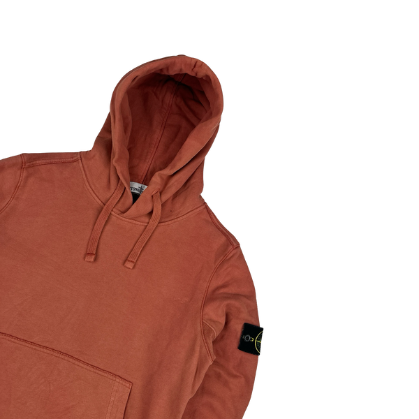 Stone Island Terracotta Cotton Pullover Hoodie - Small