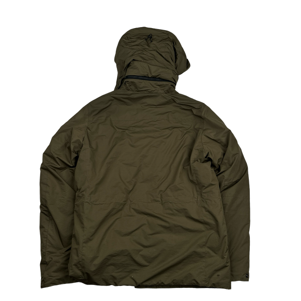 CP Company Khaki Micro M Down Filled Goggle Jacket - Large