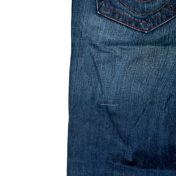 True Religion Blue Wash Contrast Stitch Bootcut Fit Jeans - 38”