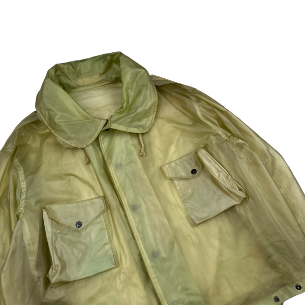 Stone Island 1980s PVC Archive Spellout Back Collared Jacket - 3XL