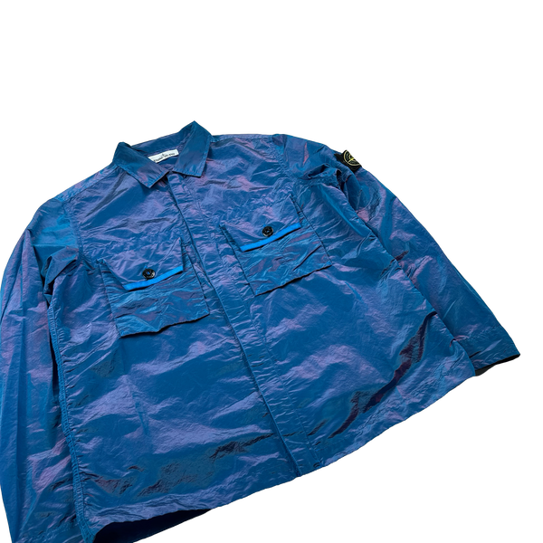Stone Island 2016 Blue/Pink Nylon Metal Weft Overshirt - XL