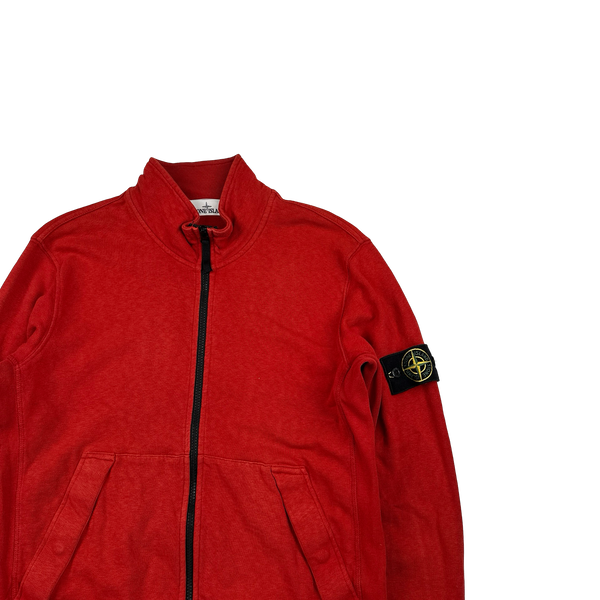 Stone Island 2014 Red Zipped Cotton Jumper - Large