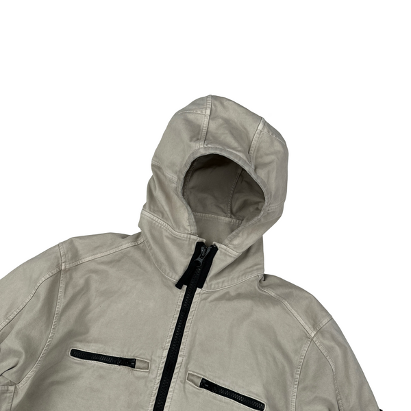Stone Island 2016 Cream Thick Cotton Hooded Overshirt - Medium