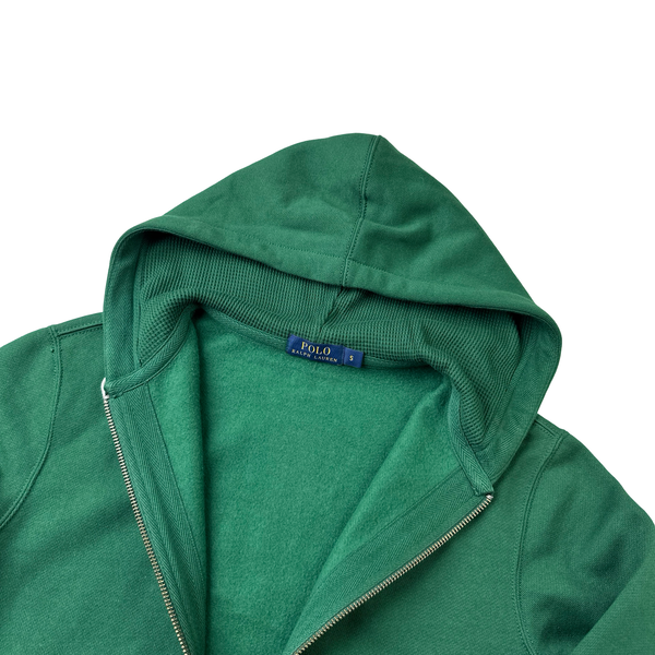 Ralph Lauren Green Thick Cotton Zipped Hoodie - Small