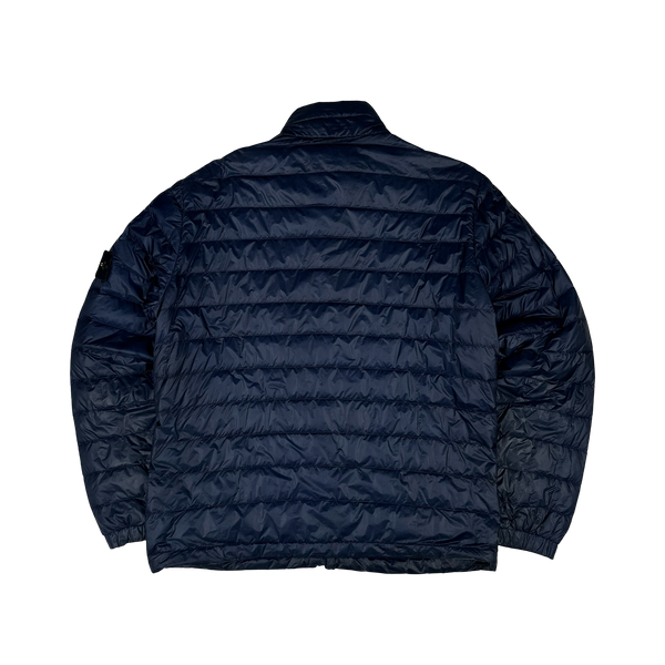 Stone Island Blue Micro Rip Stop Down Packable Jacket - XL