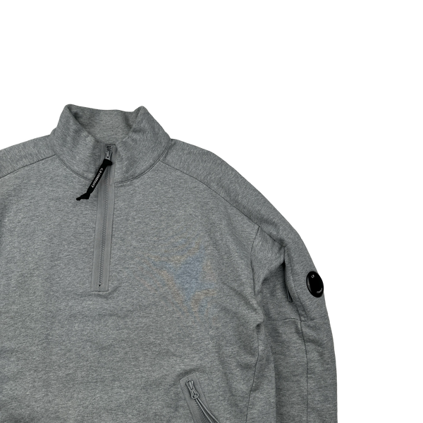 CP Company Grey Quarter Zip Lens Viewer Pullover - XXL