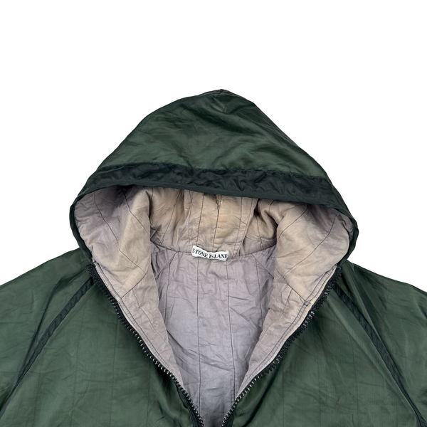Stone Island Green 2002 Vintage Cotton Lined Monofilament Mesh Jacket - Large