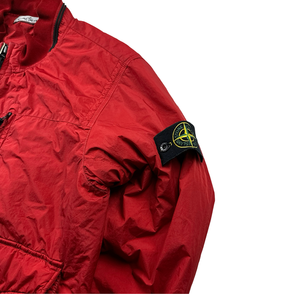 Stone Island 2012 Red 30th Anni Garment Dyed Nylon Tela Quilted