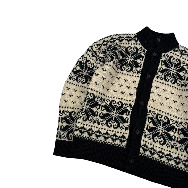 Ralph Lauren Wool Cable Knit Buttoned Cowichan Jumper - Large