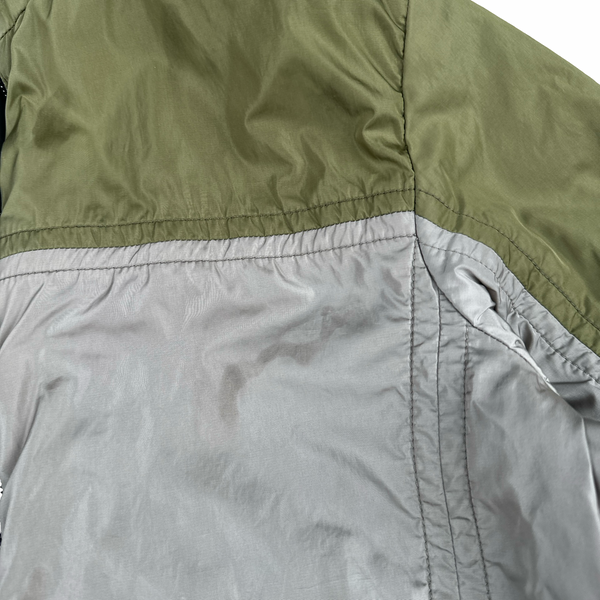 Prada Grey/Khaki Red Tab Reversible Nylon Windbreaker Jacket - Large