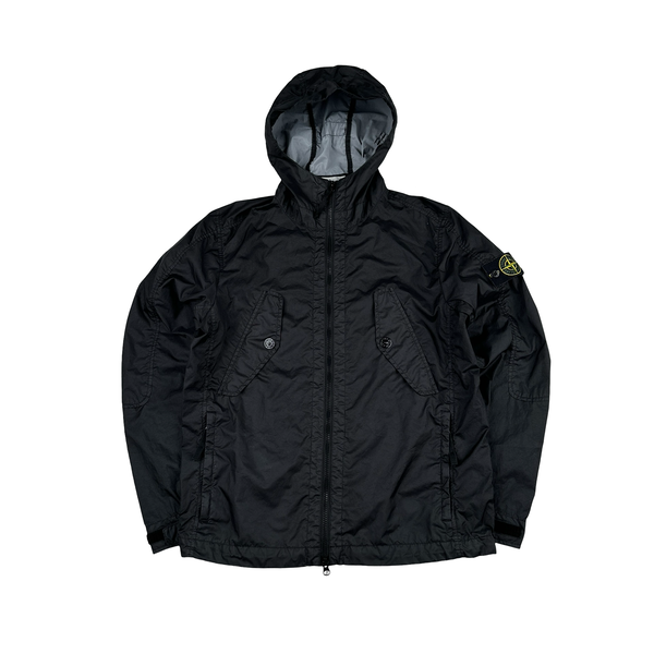 Stone Island Black Membrana 3L TC Hooded Jacket - Small