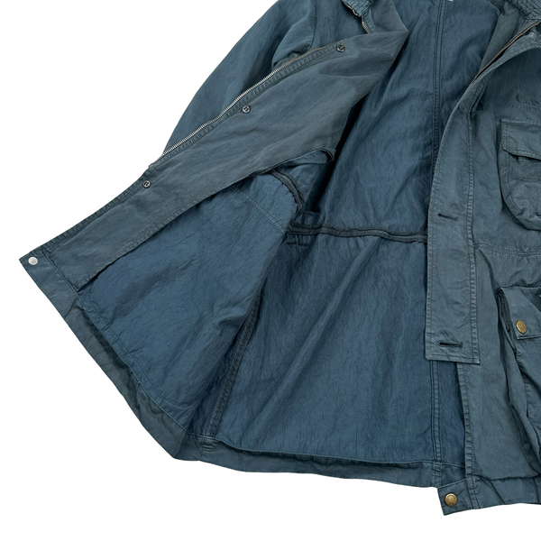 CP Company Vintage Blue Cotton Belted Mille Miglia Jacket - Large