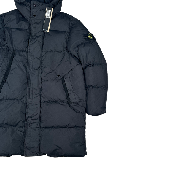 Stone Island 2023 Black Garment Dyed Crinkle Reps Down Puffer - Small