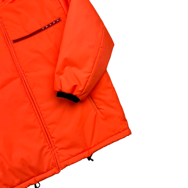 Prada Linea Linea Rossa 2018 Corallo Fluo Spellout Jacket - Medium