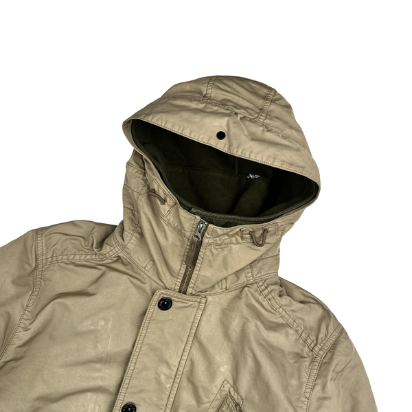 Stone Island 2013 Beige David TC Thick Lined Fishtail Duffle Jacket - Medium