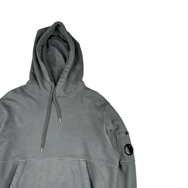 CP Company Grey Cotton Lens Viewer Hoodie - Medium