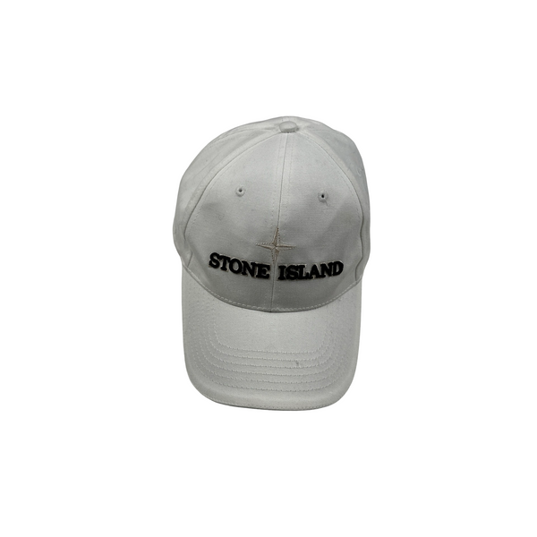 Stone Island 2008 Centre Spellout White Cap - Large
