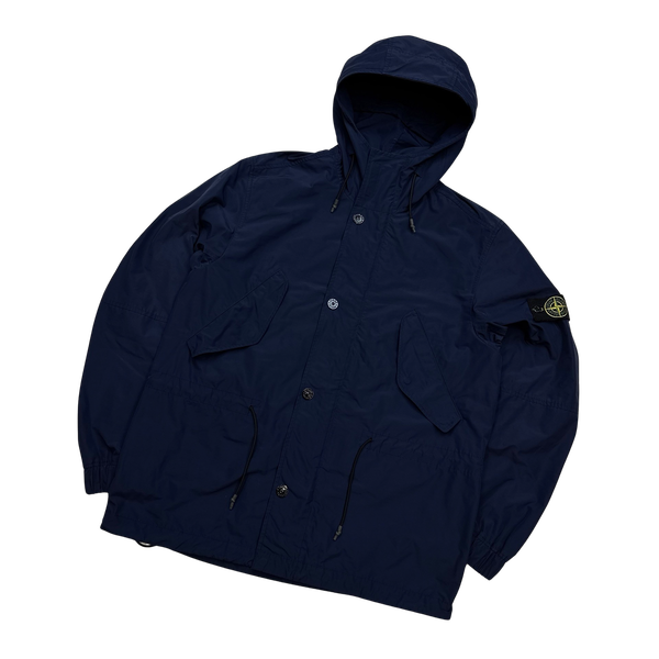 Stone Island 2018 Navy Blue Micro Reps Parka Jacket - Medium