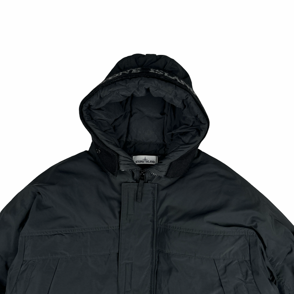 Stone Island 2020 Black Down Filled Micro Reps Jacket - Large