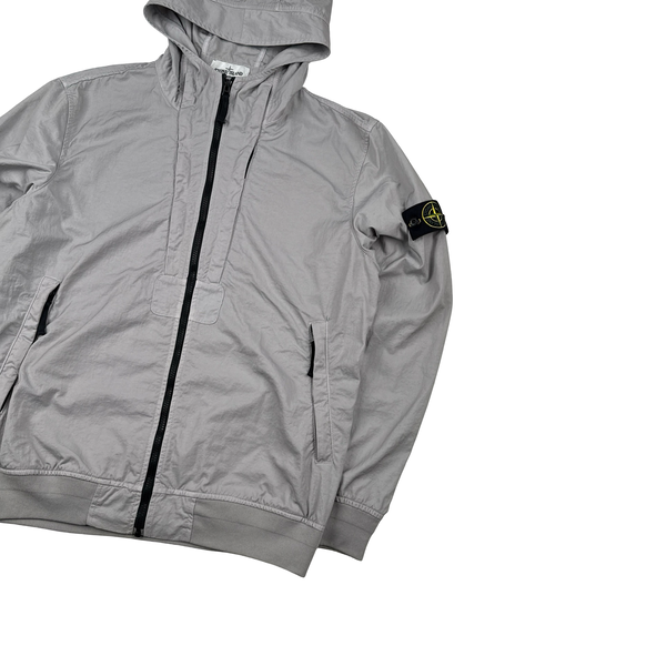 Stone Island Grey Tightly Woven Nylon Twill-TC Overshirt - XL