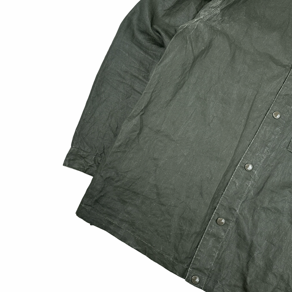 CP Company Khaki Plated Linen Lens Viewer Jacket - 3XL