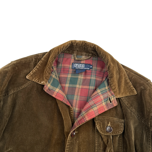 Ralph Lauren Brown Corduroy Cotton Lined Multi Pocket Jacket - Medium