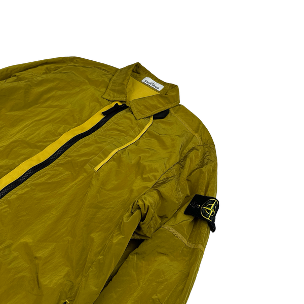 Stone Island 2018 Yellow Shimmer Nylon Metal Overshirt - Large