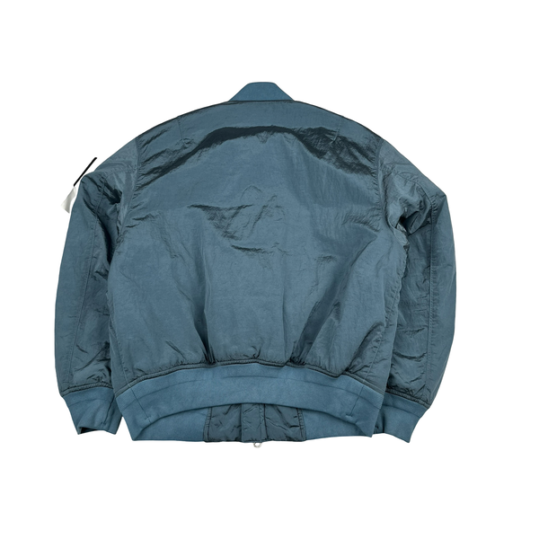 Stone Island 2025 Blue Nylon Metal Zipped Jacket - Small