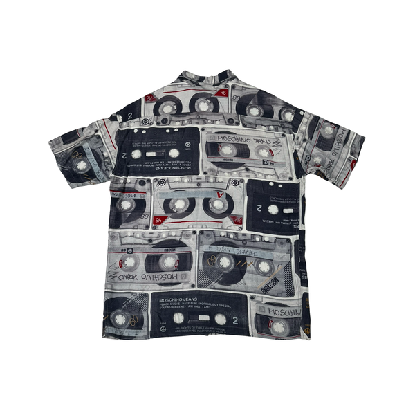 Moschino Boom Box Monogram Buttoned Short Sleeve Shirt - Large