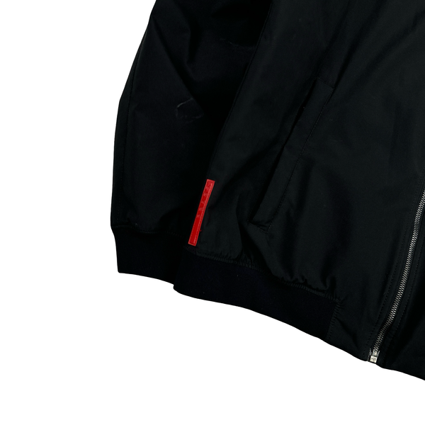 Prada Black Nylon Red Tab Padded Jacket - XL